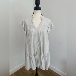 Lalavon Striped White and Black Dress